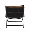 ACME Zulgaz Accent Chair in Cocoa Top Grain Leather and Matt Iron