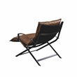 ACME Zulgaz Accent Chair in Cocoa Top Grain Leather and Matt Iron