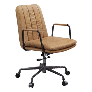 acme eclarn adjustable height swivel office chair in rum leather