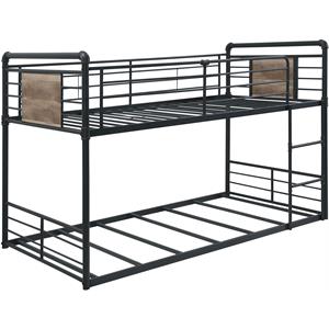 acme cordelia twin metal bunk bed in sandy black and dark bronze