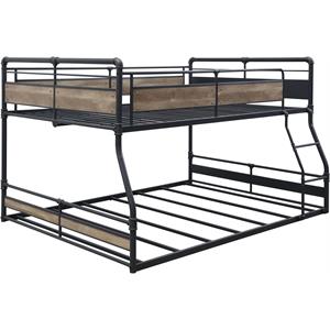 acme cordelia full over queen metal bunk bed in sandy black and dark bronze