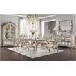 ACME Esteban Wooden Dining Table with Extension Leaf in Antique Gold Champagne
