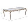 ACME Esteban Wooden Dining Table with Extension Leaf in Antique Gold Champagne