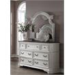 ACME Florian Wooden Arched Frame Mirror with Beveled Edge in Antique White