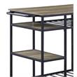 ACME Lona Wooden Top Kitchen Island with Slatted Shelves in Rustic Oak and Black