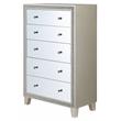 ACME Sliverfluff Wooden Chest with 5 Storage Drawers in Mirrored and Champagne