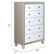 ACME Sliverfluff Wooden Chest with 5 Storage Drawers in Mirrored and Champagne