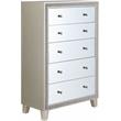 ACME Sliverfluff Wooden Chest with 5 Storage Drawers in Mirrored and Champagne