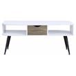 ACME Halima Wooden Coffee Table with Storage in White and Black