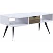 ACME Halima Wooden Coffee Table with Storage in White and Black