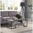 ACME Idella Wooden Coffee Table with 1 Tier Shelf in Rustic Oak and Black