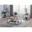 ACME Idella Wooden Coffee Table with 1 Tier Shelf in Rustic Oak and Black