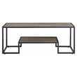 ACME Idella Wooden Coffee Table with 1 Tier Shelf in Rustic Oak and Black