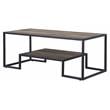 ACME Idella Wooden Coffee Table with 1 Tier Shelf in Rustic Oak and Black