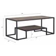 ACME Idella Wooden Coffee Table with 1 Tier Shelf in Rustic Oak and Black