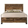 ACME Morales Wooden Storage Eastern King Bed with 2 Drawers in Rustic Oak