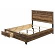 ACME Morales Wooden Storage Eastern King Bed with 2 Drawers in Rustic Oak