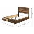 ACME Morales Wooden Storage Eastern King Bed with 2 Drawers in Rustic Oak