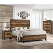 ACME Morales Wooden Eastern King Bed with Panel Headboard in Rustic Oak