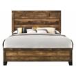 ACME Morales Wooden Eastern King Bed with Panel Headboard in Rustic Oak