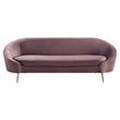 ACME Abey Velvet Upholstery Sofa with Tight Back and Seat Cushion in Pink