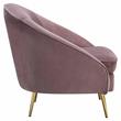 ACME Abey Velvet Upholstery Sofa with Tight Back and Seat Cushion in Pink