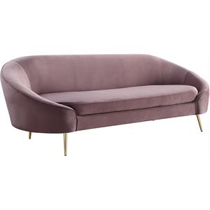 ACME Abey Velvet Upholstery Sofa with Tight Back and Seat Cushion in Pink