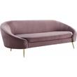 ACME Abey Velvet Upholstery Sofa with Tight Back and Seat Cushion in Pink