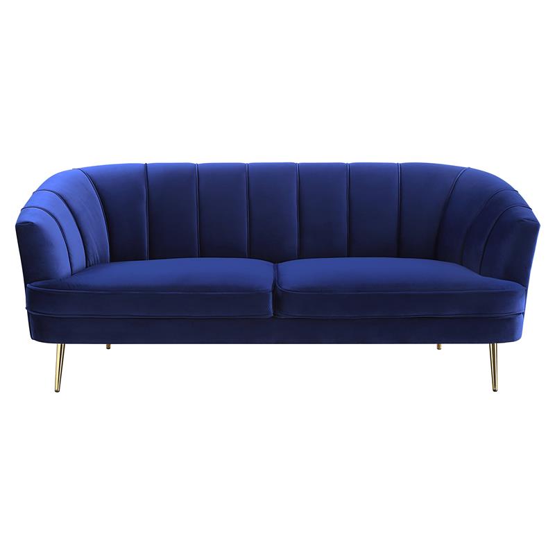 ACME Eivor Tufted Velvet Upholstery Sofa with Recessed Arm in Blue