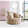ACME Zunyas Tufted Velvet Upholstery Accent Chair with Swivel Seat in Beige