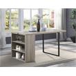 ACME Patwin Wooden Dining Table with Storage Base in Gray Oak and Black