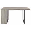 ACME Patwin Wooden Dining Table with Storage Base in Gray Oak and Black