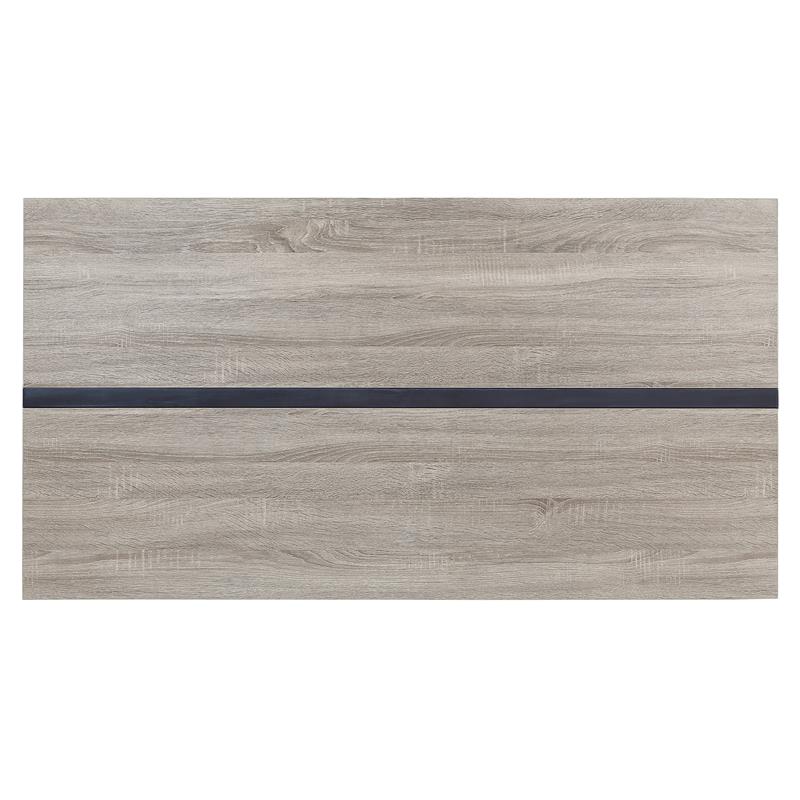 ACME Patwin Wooden Dining Table with Storage Base in Gray Oak and Black