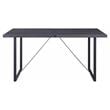 ACME Nakula Wooden Top Dinning Table with Sled Base in Gray Oak and Black
