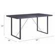 ACME Nakula Wooden Top Dinning Table with Sled Base in Gray Oak and Black