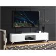ACME Raceloma Wooden 2-Drawer TV Stand with LED Lighting in White and Chrome