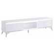 ACME Raceloma Wooden 2-Drawer TV Stand with LED Lighting in White and Chrome