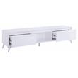 ACME Raceloma Wooden 2-Drawer TV Stand with LED Lighting in White and Chrome