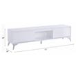 ACME Raceloma Wooden 2-Drawer TV Stand with LED Lighting in White and Chrome