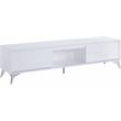 ACME Raceloma Wooden 2-Drawer TV Stand with LED Lighting in White and Chrome