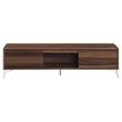 ACME Raceloma Wooden 2-Drawer TV Stand with LED Lighting in Walnut and Chrome