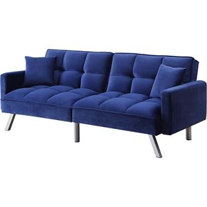 acme mecene adjustable sofa  in blue velvet