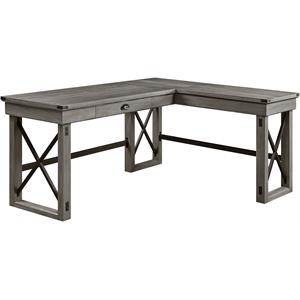 acme talmar wooden writing desk with lift top in weathered gray