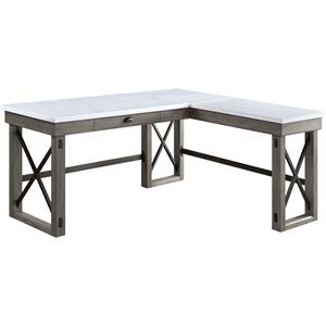acme talmar writing desk with lift top in marble top & weathered gray finish