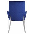 ACME Cambrie Velvet Upholstery Side Chair in Blue and Mirrored Silver (Set of 2)