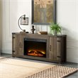 ACME Tobias Fireplace in Rustic Oak Finish