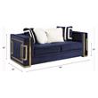 ACME Virrux Velvet Upholstered Loveseat with 4 Pillows in Blue and Gold