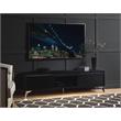 ACME Raceloma Wooden 2-Drawer TV Stand with LED Lighting in Black and Chrome