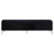 ACME Raceloma Wooden 2-Drawer TV Stand with LED Lighting in Black and Chrome