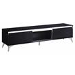 ACME Raceloma Wooden 2-Drawer TV Stand with LED Lighting in Black and Chrome